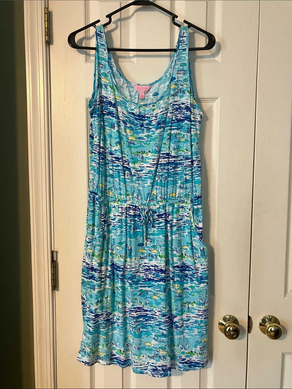 Lilly Pulitzer Aqua & Navy Beach Tank Dress